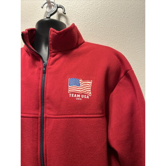 Team USA 2015 Red Light Weight Fleece Full Zip XL Training Jacket Olympics Flag‎ - Picture 2 of 4